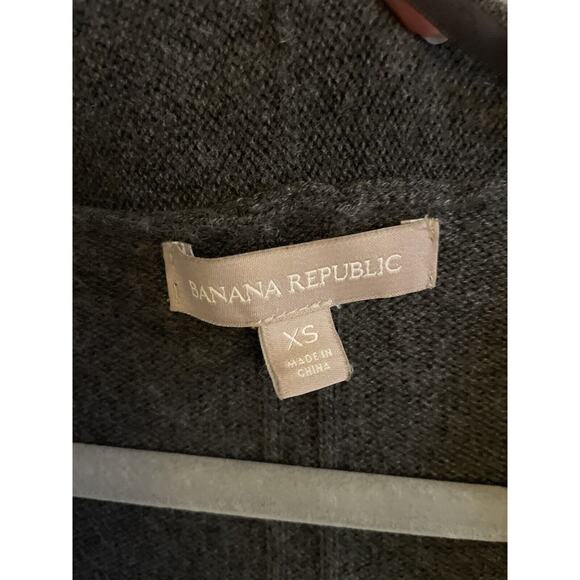 Banana Republic Cardigan Women's XS Gray Merino Wool Blend Knit Side Zip - Picture 3 of 7